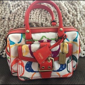 Coach Scribble Stitch Satchel Like New Coach 1857